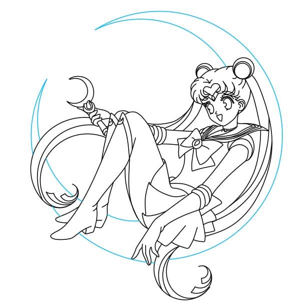 Hướng dẫn vẽ Thủy Thủ Mặt Trăng - Bước 10