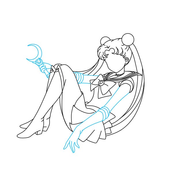 Hướng dẫn vẽ Thủy Thủ Mặt Trăng - Bước 7