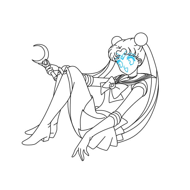 Hướng dẫn vẽ Thủy Thủ Mặt Trăng - Bước 8