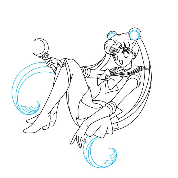 Hướng dẫn vẽ Thủy Thủ Mặt Trăng - Bước 9