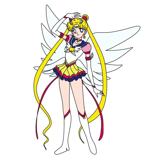 Hướng dẫn vẽ Thủy Thủ Mặt Trăng xinh đẹp - Bước 10