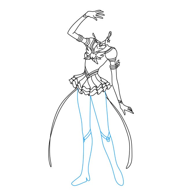 Hướng dẫn vẽ Thủy Thủ Mặt Trăng xinh đẹp - Bước 6