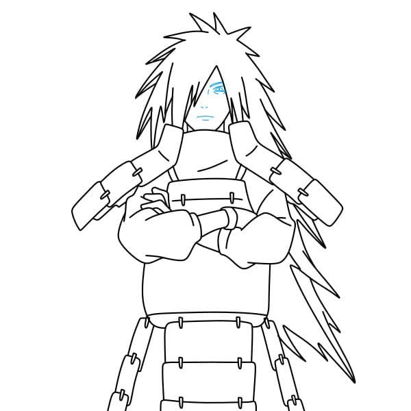 Hướng dẫn vẽ nhân vật Uchiha Madara đơn giản và đẹp cho bé - Bước 4