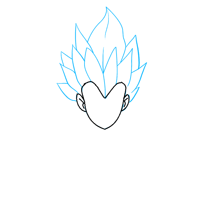 Hướng dẫn cách vẽ nhân vật Vegeta (Nhân vật trong phim 7 viên ngọc rồng) đơn giản và đẹp cho bé - Bước 3