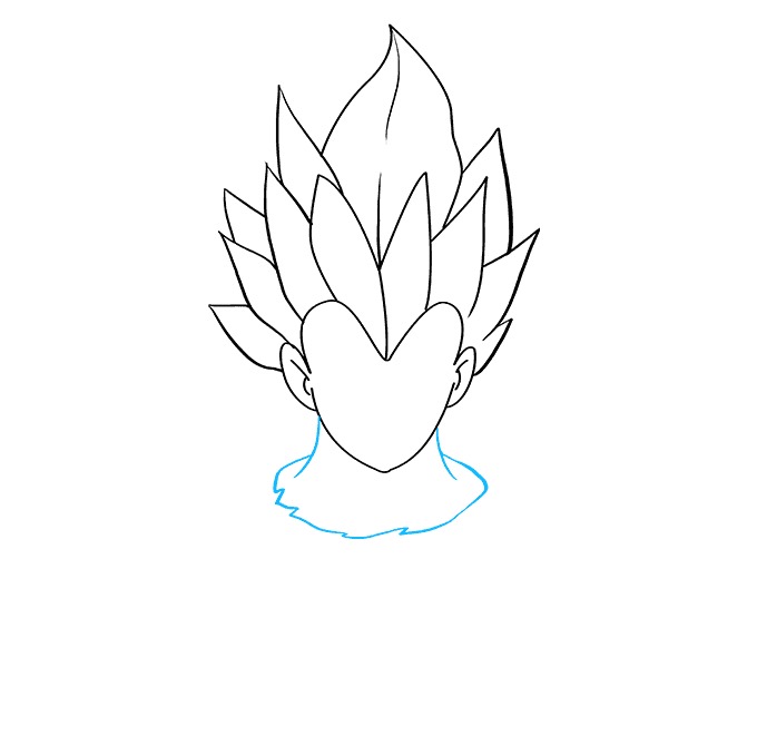 Hướng dẫn cách vẽ nhân vật Vegeta (Nhân vật trong phim 7 viên ngọc rồng) đơn giản và đẹp cho bé - Bước 4