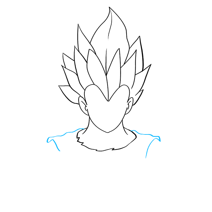 Hướng dẫn cách vẽ nhân vật Vegeta (Nhân vật trong phim 7 viên ngọc rồng) đơn giản và đẹp cho bé - Bước 5