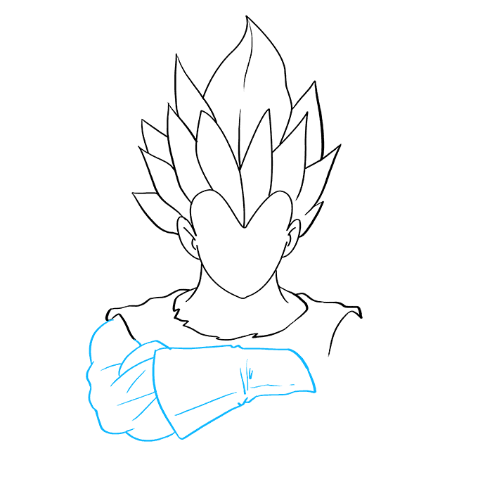 Hướng dẫn cách vẽ nhân vật Vegeta (Nhân vật trong phim 7 viên ngọc rồng) đơn giản và đẹp cho bé - Bước 6