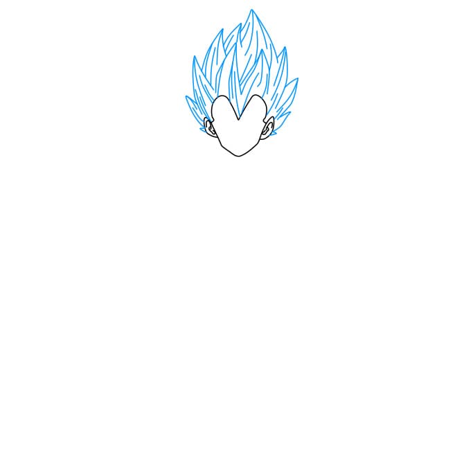 Hướng dẫn cách vẽ nhân vật Vegeta (Nhân vật trong phim 7 viên ngọc rồng) lạnh lùng - Bước 3