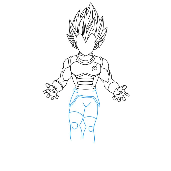 Hướng dẫn cách vẽ nhân vật Vegeta (Nhân vật trong phim 7 viên ngọc rồng) lạnh lùng - Bước 7