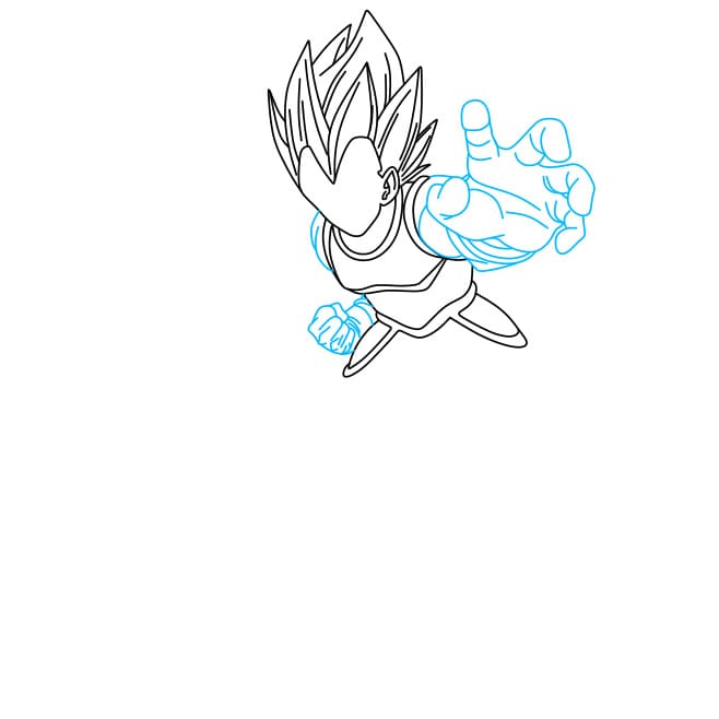 Hướng dẫn cách vẽ nhân vật Vegeta (Nhân vật trong phim 7 viên ngọc rồng) đẹp trai và mạnh mẽ - Bước 5