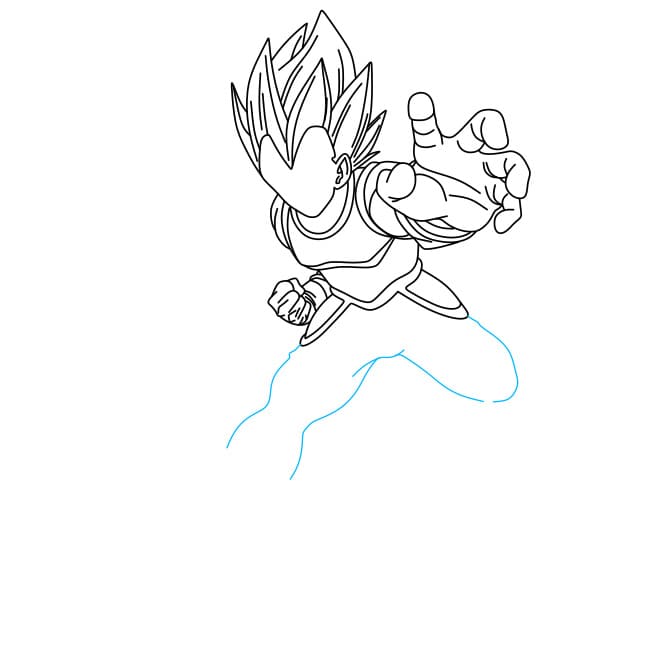 Hướng dẫn cách vẽ nhân vật Vegeta (Nhân vật trong phim 7 viên ngọc rồng) đẹp trai và mạnh mẽ - Bước 6