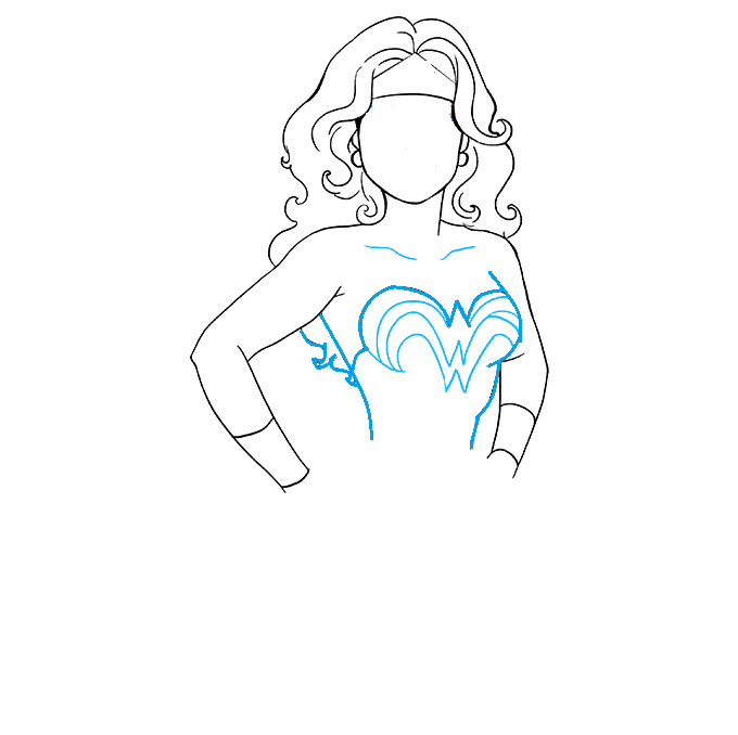 Hướng dẫn cách vẽ Wonder Woman đơn giản và đẹp cho bé - Bước 5