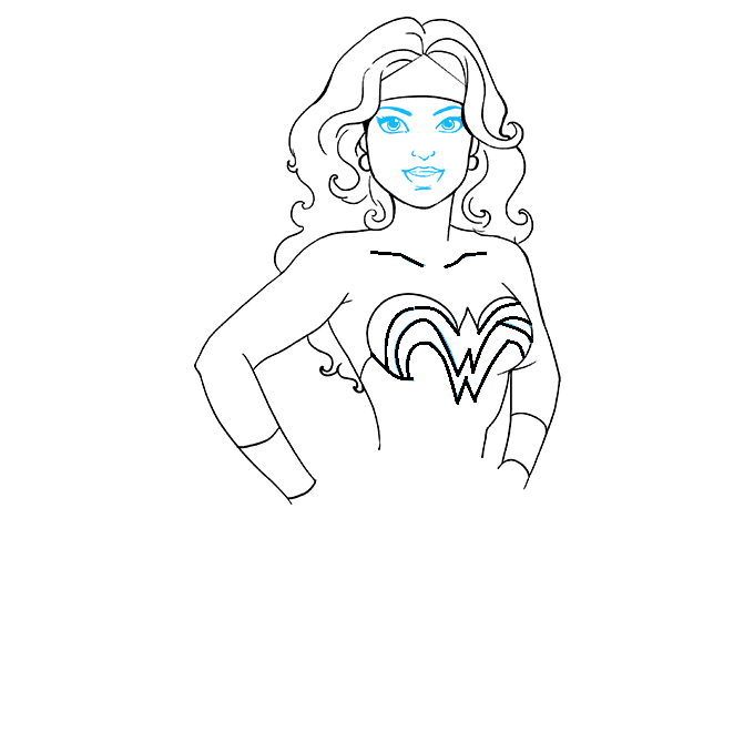 Hướng dẫn cách vẽ Wonder Woman đơn giản và đẹp cho bé - Bước 6