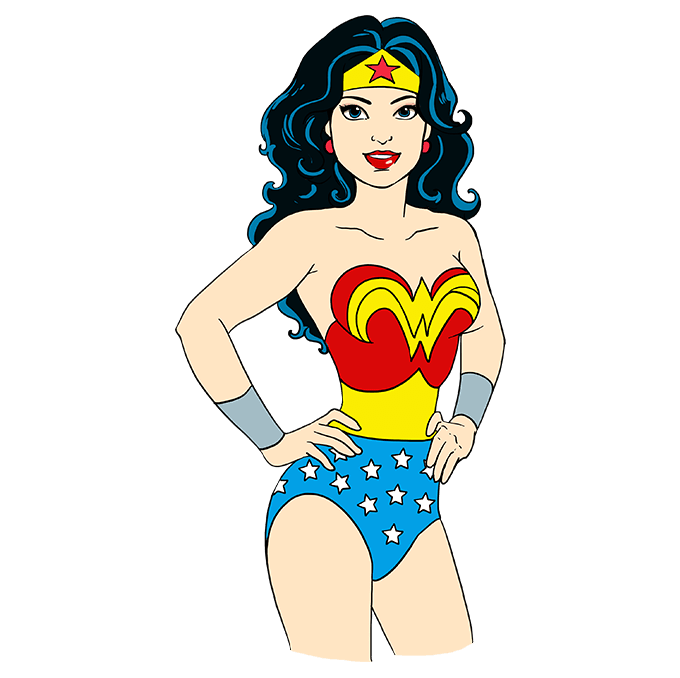 Hướng dẫn cách vẽ Wonder Woman đơn giản và đẹp cho bé - Bước 9