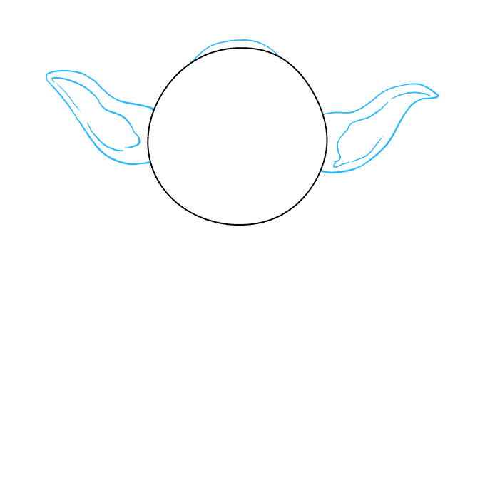 Hướng dẫn cách vẽ nhân vật Yoda (Nhân vật trong Star Wars) đơn giản và đẹp cho bé - Bước 2