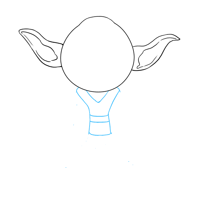 Hướng dẫn cách vẽ nhân vật Yoda (Nhân vật trong Star Wars) đơn giản và đẹp cho bé - Bước 3