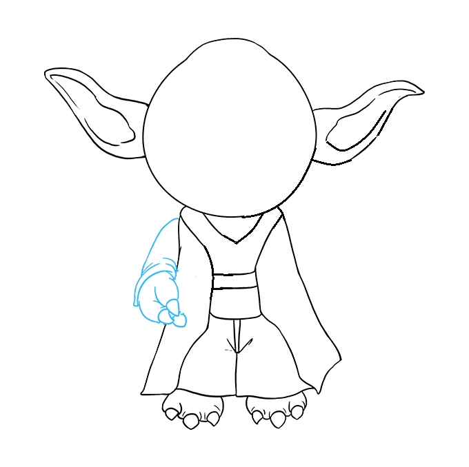 Hướng dẫn cách vẽ nhân vật Yoda (Nhân vật trong Star Wars) đơn giản và đẹp cho bé - Bước 5