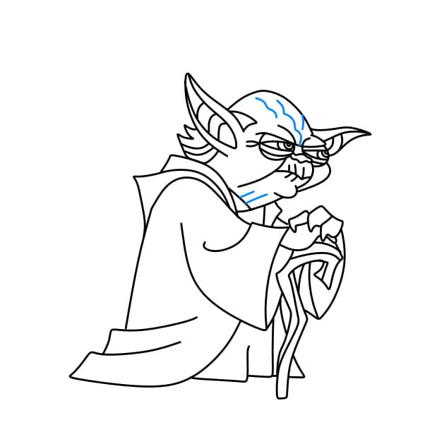 Hướng dẫn vẽ nhân vật Yoda trong phim Star war - Bước 9