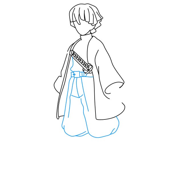 Hướng dẫn cách vẽ Zenitsu đơn giản và đẹp cho bé - Bước 5