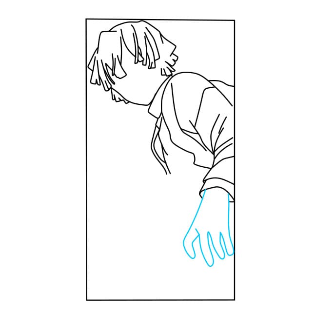 Hướng dẫn cách vẽ Zenitsu đơn giản và đẹp cho bé - Bước 5