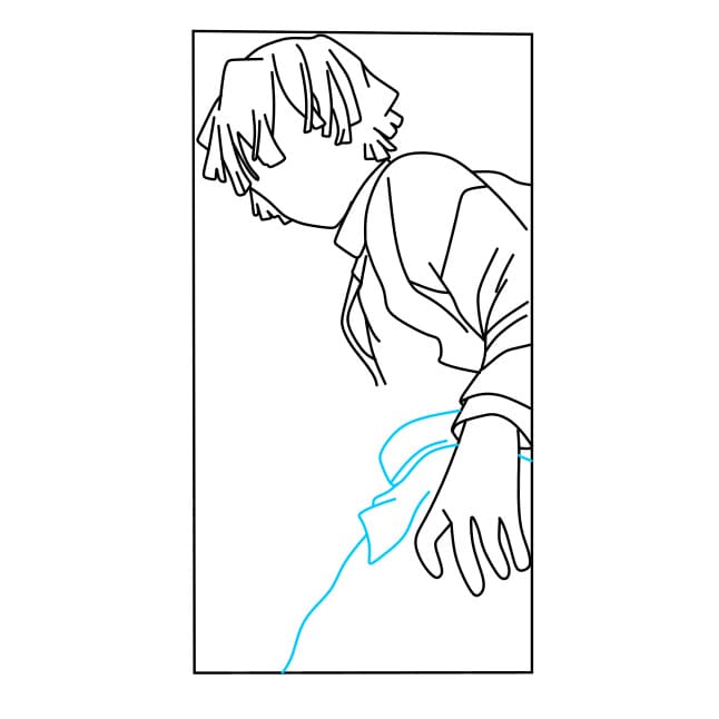 Hướng dẫn cách vẽ Zenitsu đơn giản và đẹp cho bé - Bước 6