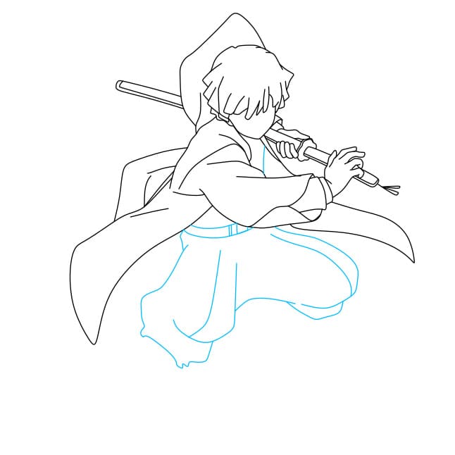 4. Hướng dẫn cách vẽ Zenitsu siêu ngầu cho bé - Bước 6