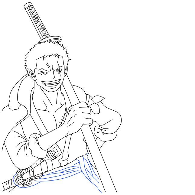 Hướng dẫn vẽ nhân vật Roronoa Zoro đơn giản và đẹp cho bé - Bước 10