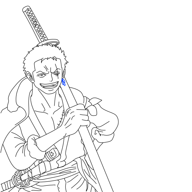 Hướng dẫn vẽ nhân vật Roronoa Zoro đơn giản và đẹp cho bé - Bước 11