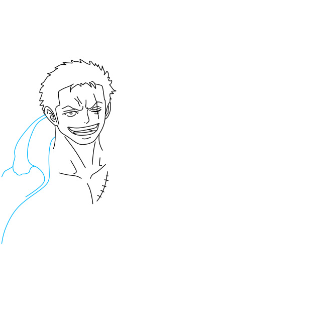 Hướng dẫn vẽ nhân vật Roronoa Zoro đơn giản và đẹp cho bé - Bước 5
