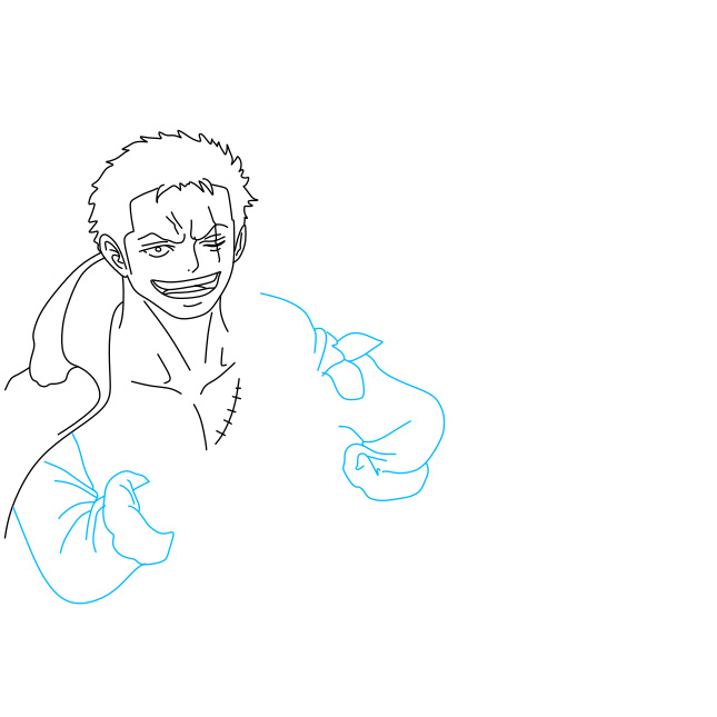 Hướng dẫn vẽ nhân vật Roronoa Zoro đơn giản và đẹp cho bé - Bước 6