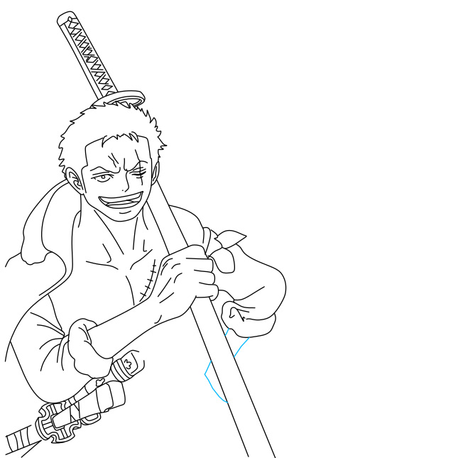 Hướng dẫn vẽ nhân vật Roronoa Zoro đơn giản và đẹp cho bé - Bước 8