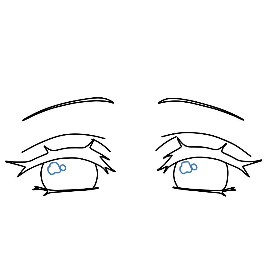 Cánh vẽ đôi mắt Anime long lanh - Bước 7