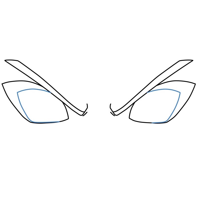 Hướng dẫn vẽ đôi mắt Anime giận dữ - Bước 4