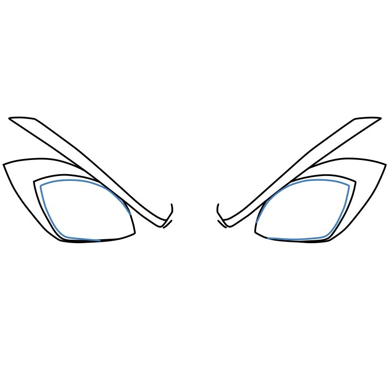 Hướng dẫn vẽ đôi mắt Anime giận dữ - Bước 5