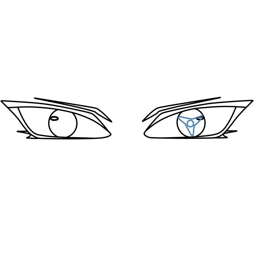 Hướng dẫn vẽ đôi mắt Mangekyou sharingan- Anime Naruto - Bước 6