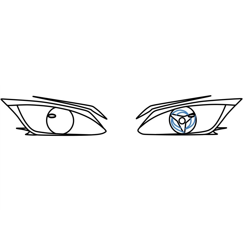 Hướng dẫn vẽ đôi mắt Mangekyou sharingan- Anime Naruto - Bước 7