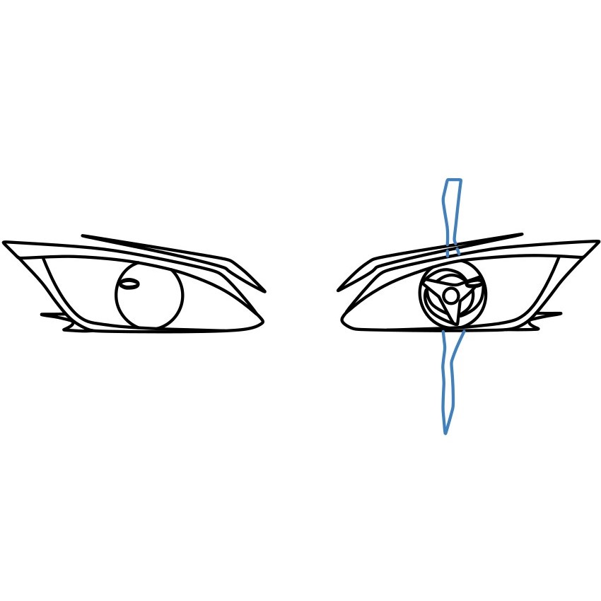 Hướng dẫn vẽ đôi mắt Mangekyou sharingan- Anime Naruto - Bước 8