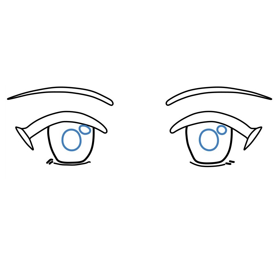 Hướng dẫn vẽ đôi mhắt Anime thân thiện - Bước 6