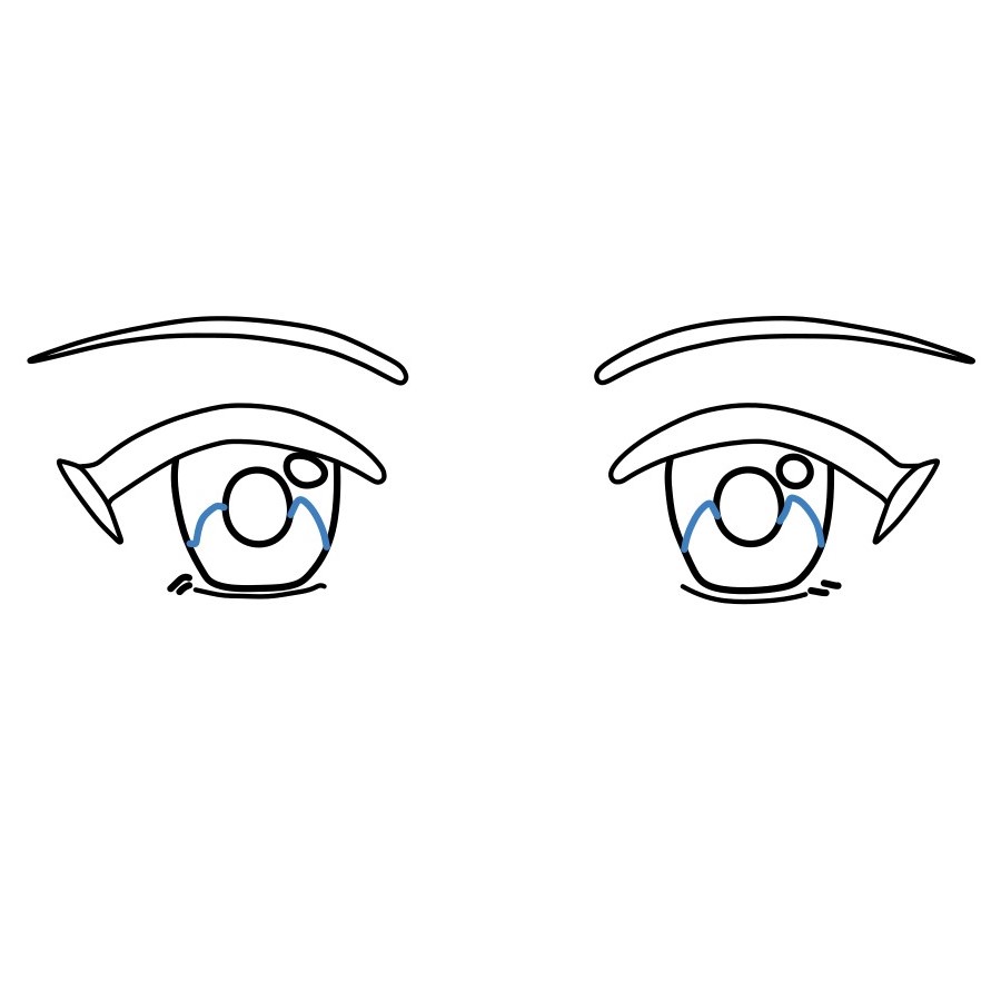 Hướng dẫn vẽ đôi mhắt Anime thân thiện - Bước 7