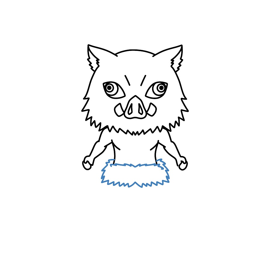 Hướng dẫn vẽ Inosuke Hashibira chibi. - Bước 5