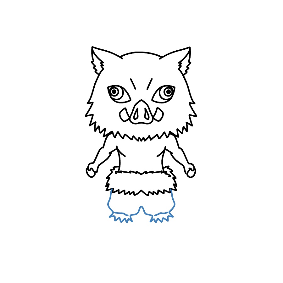 Hướng dẫn vẽ Inosuke Hashibira chibi. - Bước 6