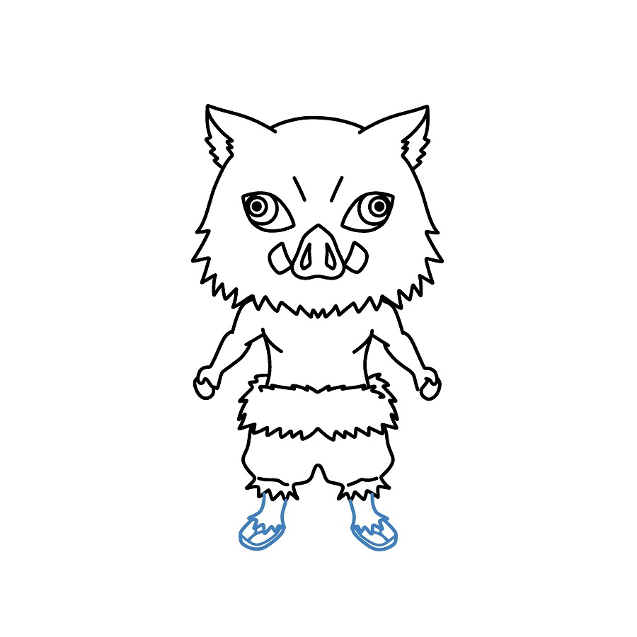 Hướng dẫn vẽ Inosuke Hashibira chibi. - Bước 7