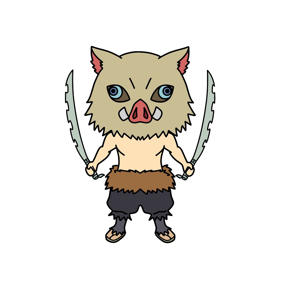 Hướng dẫn vẽ Inosuke Hashibira chibi. - Bước 9