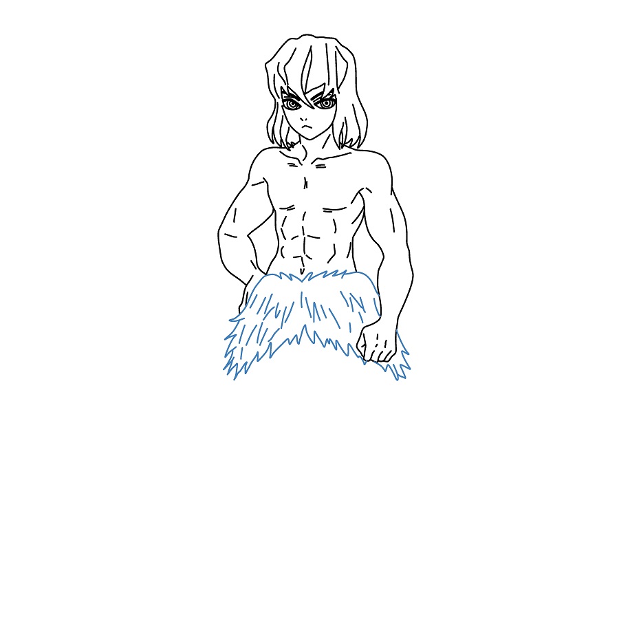 Hướng dẫn vẽ Inosuke Hashibira đẹp và chi tiết. - Bước 7