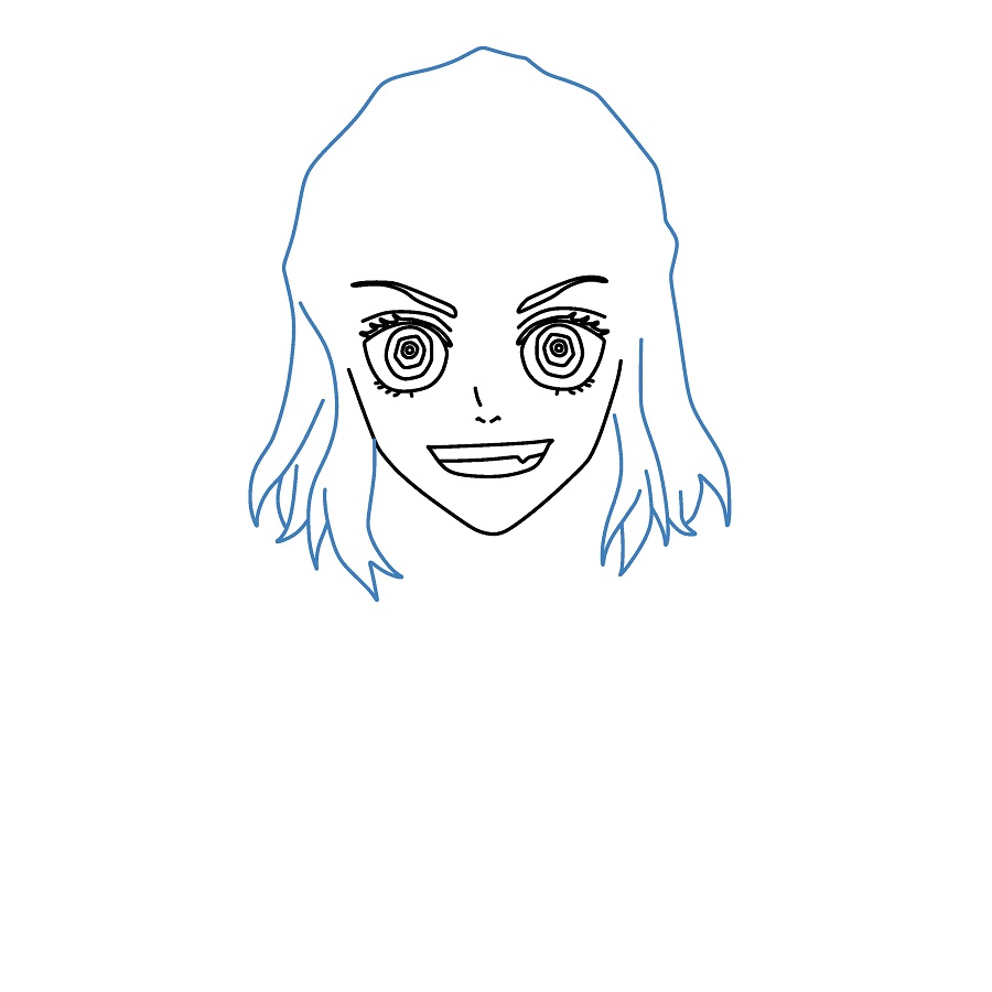 Hướng dẫn vẽ chân dung Inosuke Hashibira. - Bước 4