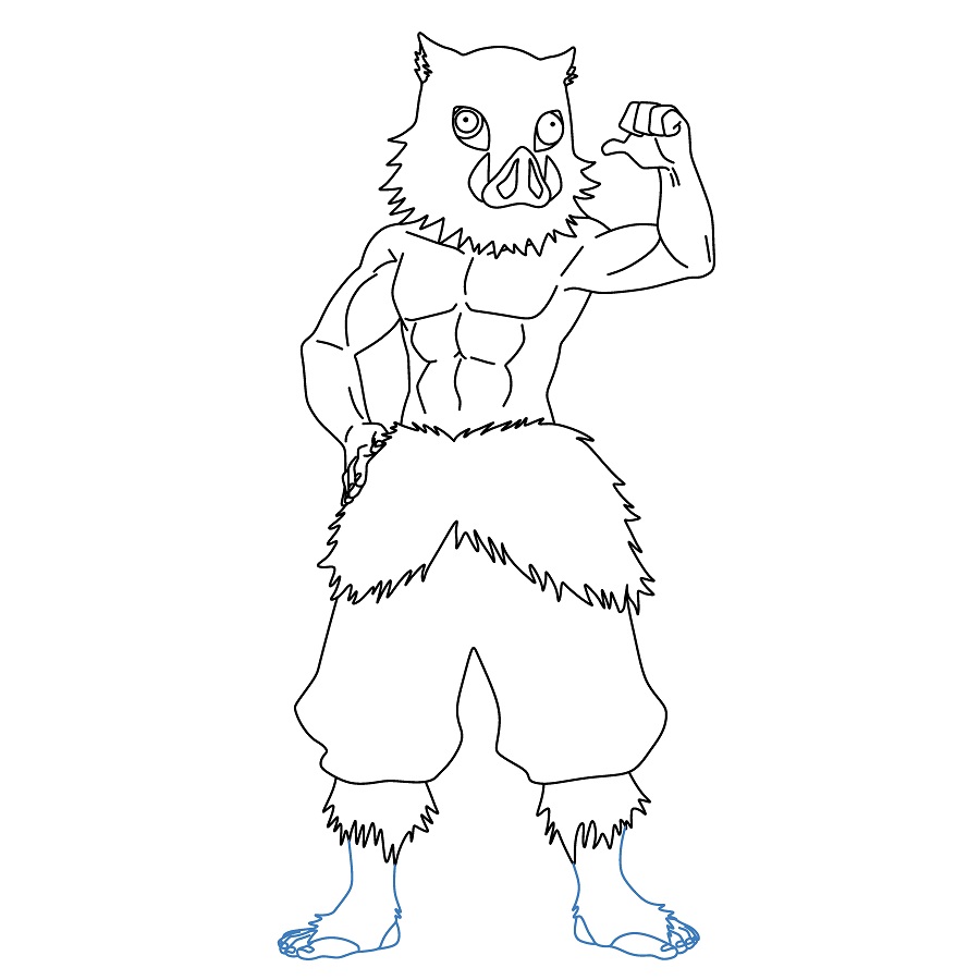 Hướng dẫn vẽ Inosuke Hashibira tự tin. - Bước 10