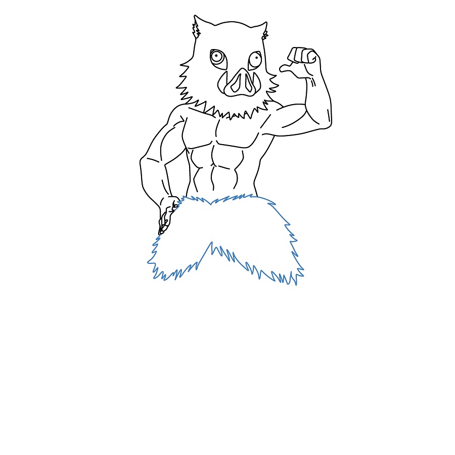 Hướng dẫn vẽ Inosuke Hashibira tự tin. - Bước 7