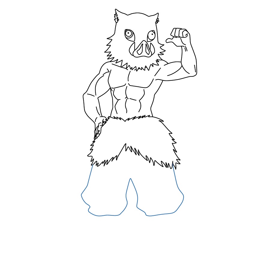 Hướng dẫn vẽ Inosuke Hashibira tự tin. - Bước 8