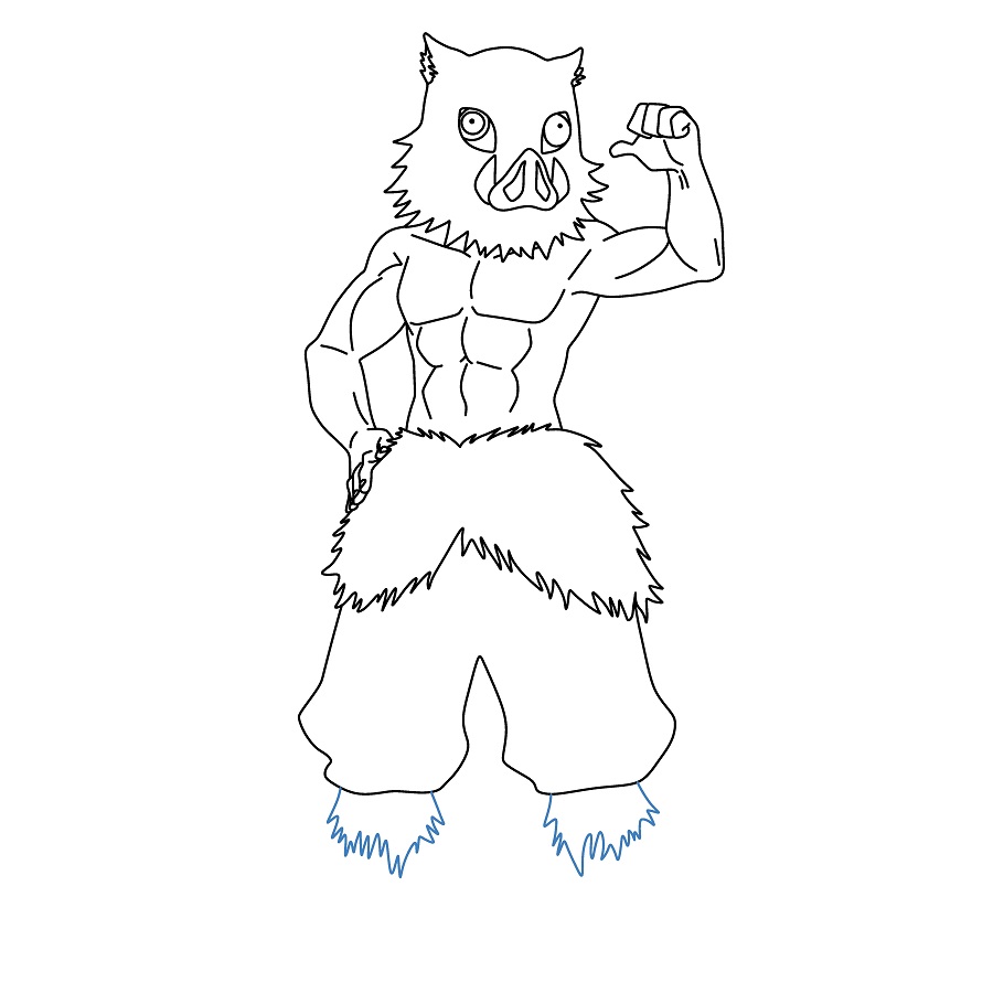 Hướng dẫn vẽ Inosuke Hashibira tự tin. - Bước 9