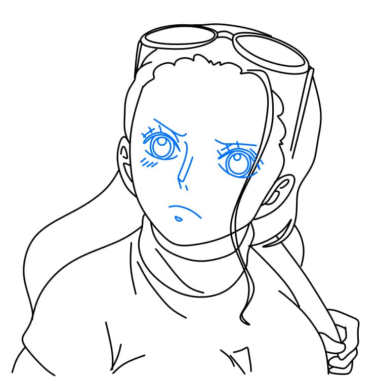 Hướng dẫn cách vẽ Nico Robin xinh đẹp và đơn giản cho bé - Bước 6